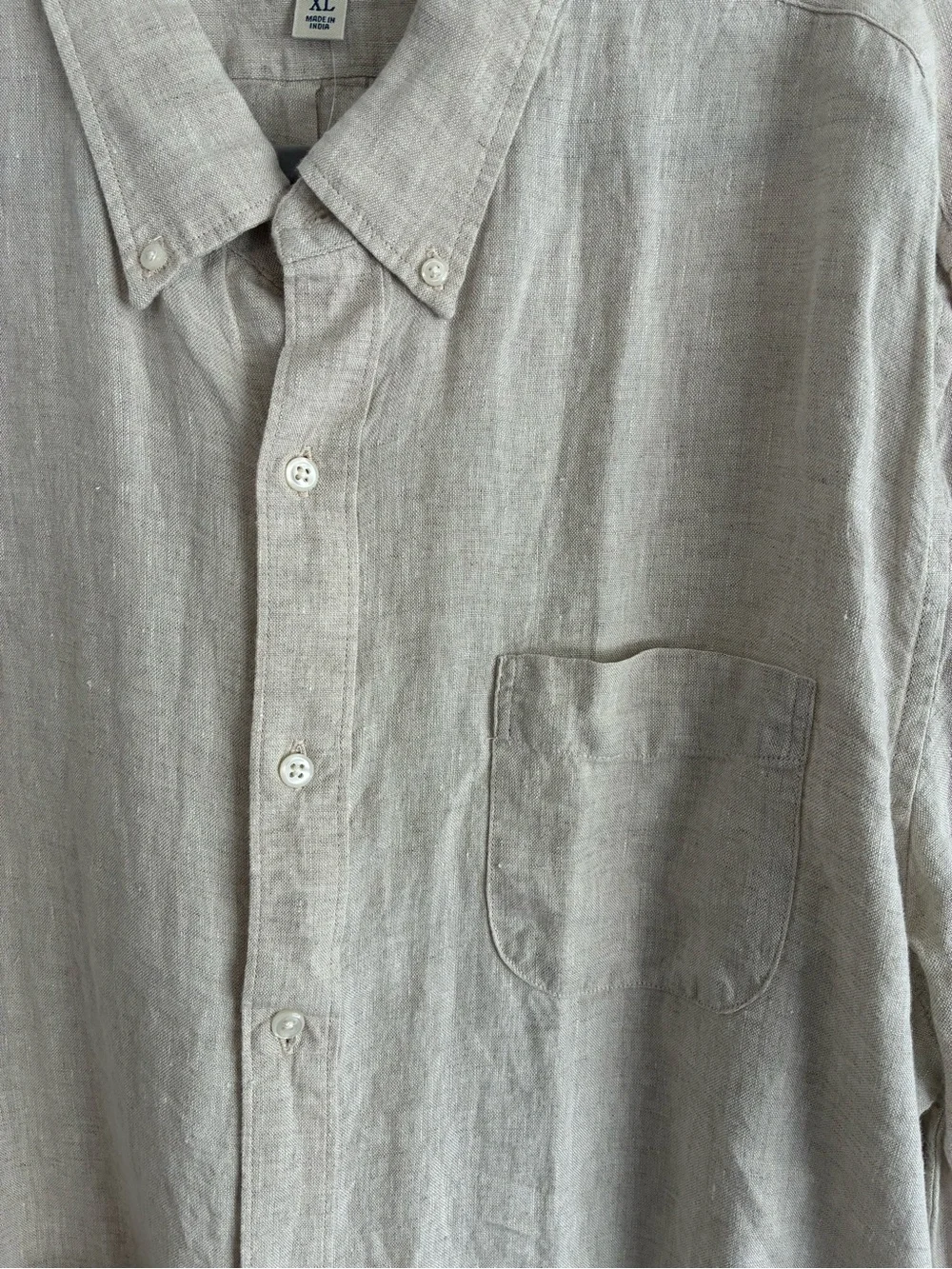 J. Crew Men's Beige Linen Button-Down Shirt
